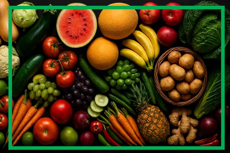 Winter vegetables and fruits